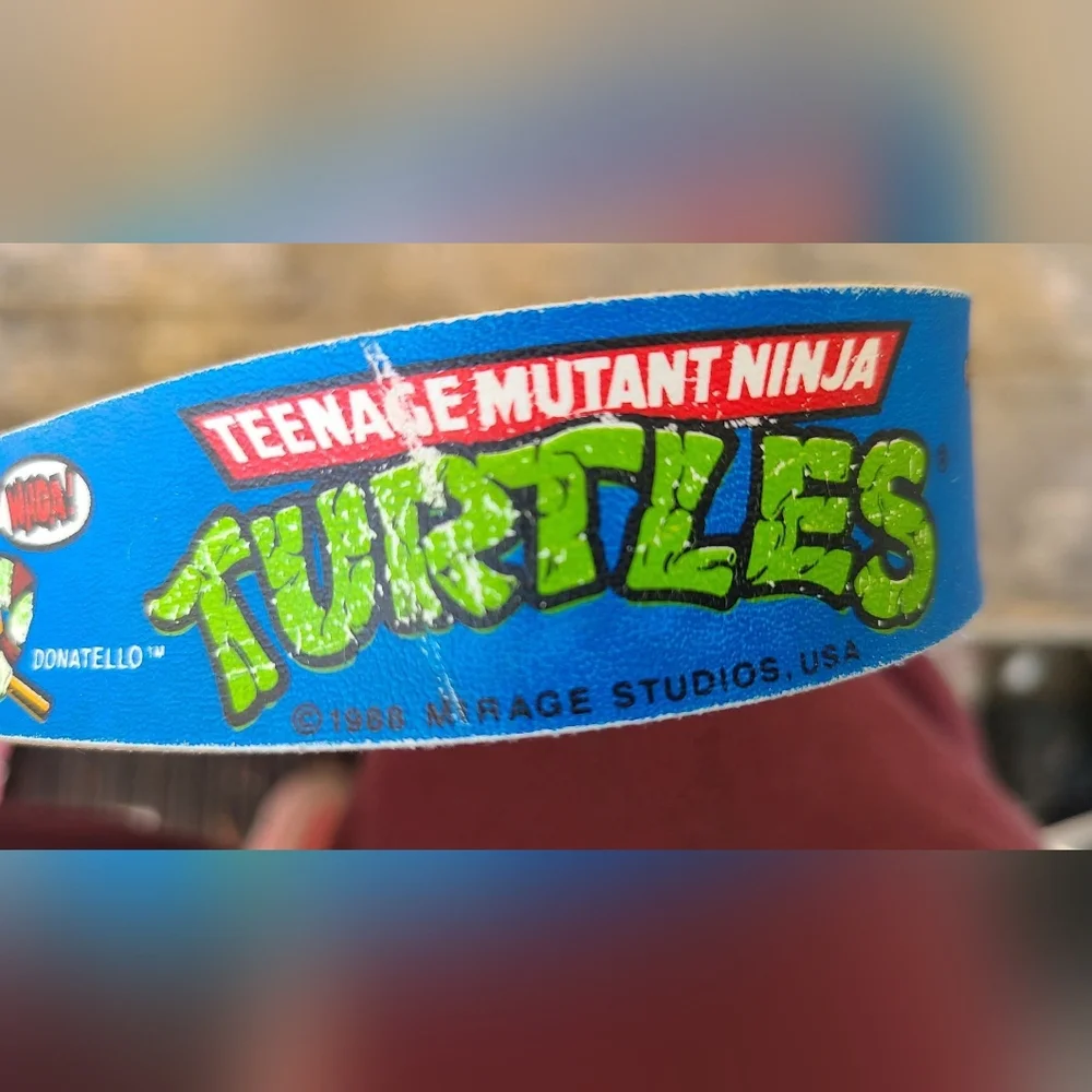 VINTAGE LEE / TEENAGE MUTANT NINJA TURTLE kids SZ 20-22 VGUC GREEN leather belt